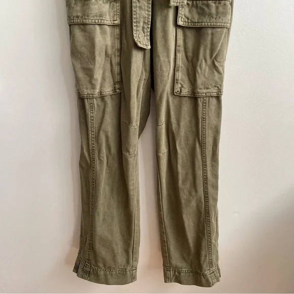 Free People Go West Utility Jumpsuit Moss green size large coverall cargo army L - Picture 8 of 15